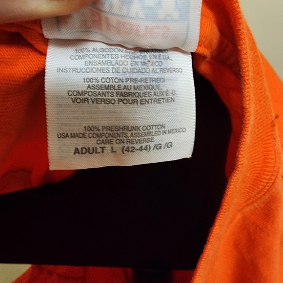 Hanes Beefy-T Men's Size Large  Shooters Ft. Lauderdale Orange T-shirt - Picture 6 of 7